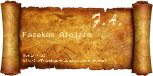 Fazekas Alojzia névjegykártya